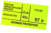 Royal Mail Excess Charge Label